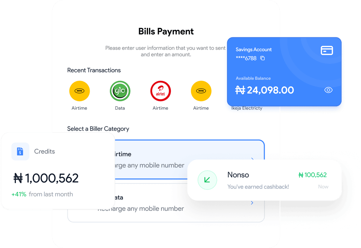 Pay bills screen
