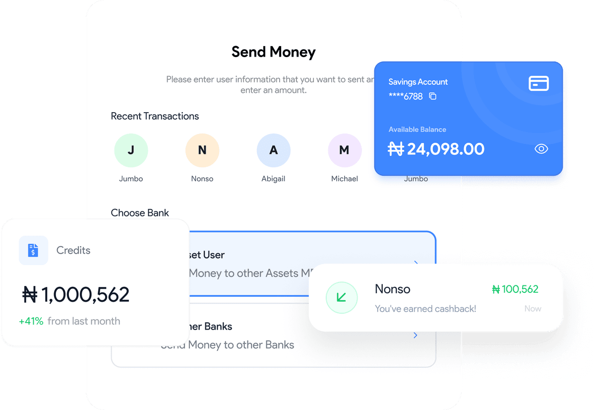 Send money screen